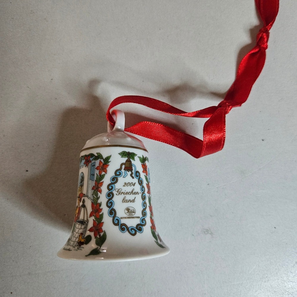 Hutschenreuther 2004 Christmas Bell Ole Winther Greece Porcelain Ornament Boxed